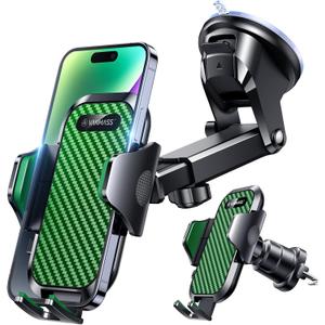 VANMASS Phone Holders for Your Car 2026 Ultimate Phone Mount Military-Grade Windshield Dashboard VentNewest Best Strongest Cell Phone Car Mount for iPhone 16 Pro Max 15 Samsung Android,Green
