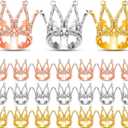 24 Pcs Crown Cake Topper Mini Baby Crown Tiny Queen Small Alloy Crystal Princess Headpiece Cake Decoration for Women Lady Girl Bridal Wedding Royal Themed Baby Shower Birthday Party(Multi Colors)