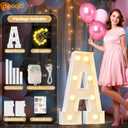 Pooqla Marquee Letters, 3FT Light Up Letters, Giant Marquee Letters 3 Feet Tall for Birthday Decoration, Large LED Letter Sign for Homecoming Baby Shower Wedding Party Decoration Letter D