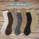 Chalier Womens Winter Fuzzy Socks Cozy Fluffy Sock Warm Fuzzy Christmas Socks for Women (Navy)
