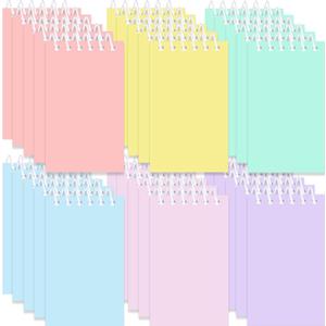 Resurhang 30 Pcs Mini Pastel Notepads Back to School Gift Rainbow Pocket Notebooks Bulk Colorful Notepads for Birthday Party Favors Spring Easter Classroom Office Supplies Paper Pads, 2.4 x 4 Inch