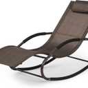 Lounge Chair, Outdoor Chaise Lounge with Detachable Pillow for Patio, Lawn, Pool, Outdoor Lounge Chairs, Brown