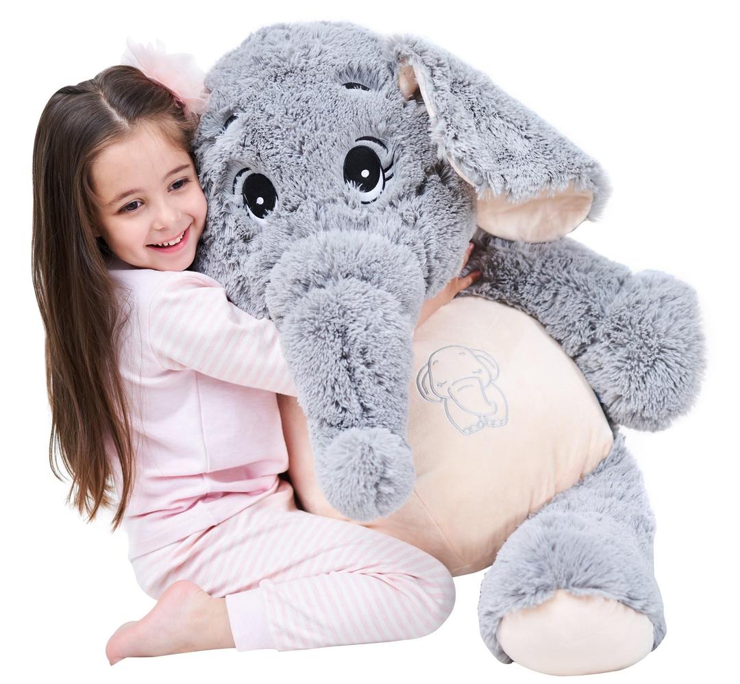 IKASA Elephant Stuffed Animal Plush Toys Soft Gifts (Gray)