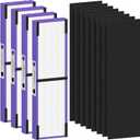 FLT4850PT HEPA Filter B Pet Replacement Compatible with G-Guardian AC4825, AC4300, AC4900, AC4825DLX, AC4850, CDAP4500 Air Purifier, 4 H13 True HEPA Filters + 8 Activated Carbon Pre-Filters, Purple