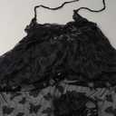 Avidlove Women Plus Size Babydoll Lingerie Lace Chemise Mesh Sleepwear (3X-Large, Butterfly-black)