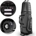 Golf Travel Bag for Airlines: Hard Case Top, Waterproof Zippers, 1680D Oxford Fabric, Built-in TSA Lock, Oversized Tank Wheels, Lightweight, Easy to Maneuver  Maximum Club Protection (Titanium Grey)