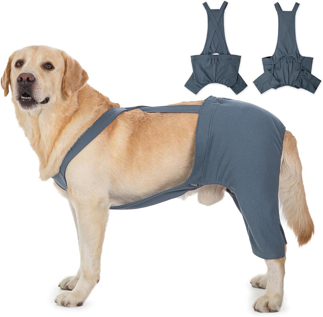 Dog Hind Leg Recovery Sleeve, Suit for ACL TPLO After Surgery, Cotton Pants Prevent Wounds Licking (Navy Blue, 4X-Large)