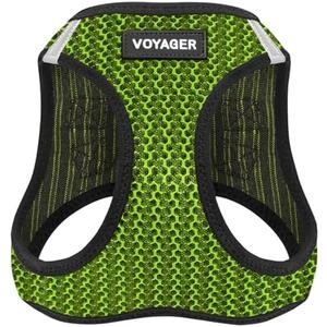Best Pet Supplies - All Weather Mesh/Plush, Reflective, No Pull Harness for Small, Medium Dogs, Cats - Secure with Hook & Loop Fastener, Buckle, Double D-Rings - Lime Green 2-Tone, Small (Chest: 14.5 - 16")