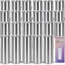 24 Pack 20 Oz Stainless Steel Straight Tumblers, Insulated Slim Skinny Travel Cup Set, BPA-Free Lids and Straws Included, Silver