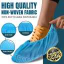 Shoe Covers Disposable Non-Slip, Large 200 Count, Premium Cloth Boot Covers, Slip-Resistant, Durable, Breathable, Non-Toxic, Recyclable booties for shoes covers Fits Men 11/Women 13 Blue