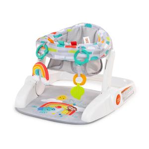 Bright Starts Learn-to-Sit Baby Floor Seat, 2-Positions Grow with Infant, Portable Baby Chair, Includes Sensory Toys, Unisex, 4-12 Months, Playful Paradise (Multicolored)