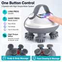 Electric Scalp Massager Rechargeable, Cordless Head Massager for Stress Relief & Deep Relaxation, IPX7 Waterproof, 3 Modes & 2 Styles, 8 Silicone Claws, Anti-Tangle, USB-C, Hair-Care for Women & Men