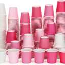 Sawysine 300 Count 3 oz Disposable Small Paper Cups Bathroom, Mouthwash, Espresso & Snack Cups for Party, Office, Coffee, Juice & Water(Gradient Pink)
