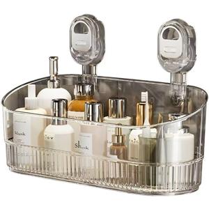 Clear Bathroom Shower Caddy, Wall Mount Storage Shelf with Suction Cups,Bathroom Storage Shelf 12.7x4.5x3.5 inchesLoad-bearing capacity: 22Ib 1piece (transparent)