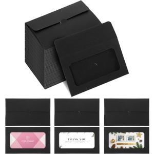 150 Pcs Window Gift Card Envelopes, 3.9 x 2.4 Inch Gift Card Sleeves, Credit Size Business Invitation Cards Envelopes for Christmas Wedding Invitation