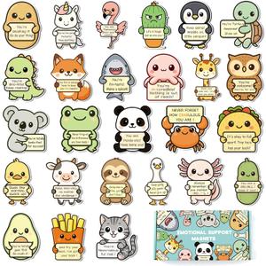 26PCS Emotional Support Animal Magnets for Fridge, Funny Magnetic Animals for Kids & Adults, Cute Locker Decorations for Girls Boys, Teacher Stickers for Classroom Rewards, Inspirational Gifts