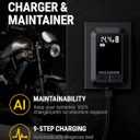 HULKMAN Sigma 1 Battery Charger - 1A 6V/12V Smart Car Battery Trickle Charger, Automatic Battery Maintainer & Desulfator with Overcharge Protection - for Lead-Acid & Lithium Batteries