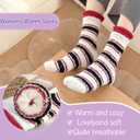 Womens Fuzzy Socks Cozy Fluffy Winter Warm Slipper Socks Microfiber Soft Home Sleeping Socks for Women 5 Pairs (Medium, Solid Color Combination)