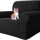 MAXIJIN Stretch Chair Cover Chair Slipcovers with Arms, 1-Piece Couch Sofa Chair Covers for Living Room, Non Slip Armchair Cover (31"-46") Furniture Protector Dogs Pet Friendly (Chair, Black)