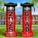 Eyourlife 6FT Tall Graduation Inflatable Decorations, Red Giant Bachelor's Cap 2025 Graduation Blow Up Party Deco,Built-in 4 LED 1 Blower for University Ceremony Students Party