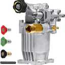 TOOLCY 3/4" Shaft Horizontal Pressure Washer Pump, 2600-3300 PSI @ 2.5 GPM - Power Washer Pump for Gas Washer - Compatible with Honda, Simpson, Ryobi and More