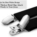 habibee Suspenders and Bow Tie Set for Men, Adjustable Elastic Braces with Y-Back, Diverse Colors, Strong Clips (Black)