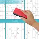 17" x 38" 2026 Wall Calendar, Wet & Dry Erase Wall Calendar 12 Month, Yearly Laminated Wall Calendars, Reversible Annual Planner, Horizontal/Vertical, Suitable for Home, School, and Office Use (No Creases) (Blue)