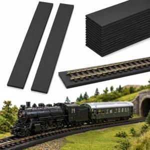 Patelai 36 Pcs Ho Train Track 72 ft Model Train Foam Roadbed Shock Absorption Base for O N Ho Scale Track Layouts 24 L X 2.8" W