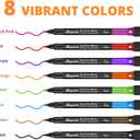 Taja Magnetic Dry Erase Whiteboard Markers, 8 Count Colorful Fine Tip Thin Dry Erase Markers with Eraser for Home Office School Supplies-Brilliant