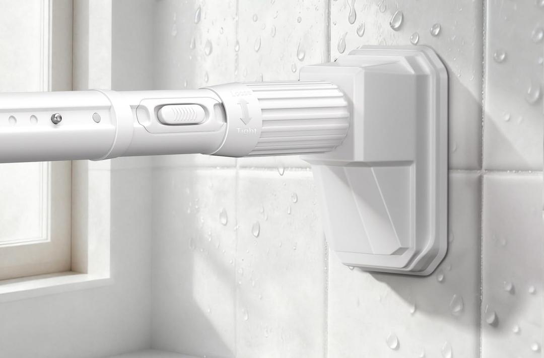 FADOTY Tension Curtain Rod No Drilling, 41-122 Inch Heavy Duty Shower Rod
