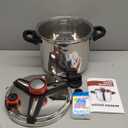 3-In-1 304 Stainless Steel Pressure Cooker 13 Quart: [Explosion-Proof] [3 PSI Settings], One-Hand Locking Pressure Canner, Induction Compatible, Glass Lid & Steamer Rack Included, Olla de Presion