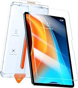 TORRAS for iPad Pro 11 Inch Screen Protector M5 2025/ M4 2024, Military Grade Shatterproof, TOP 9H+ Tempered Glass, OnePull Installation, AntiScratch, Bubble Free, Apple Pencil Compatible, HD Clarity