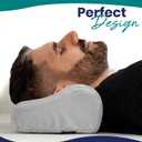 Memory Foam Headrest Pillow for Recliner B-Shaped Neck Pillow with Stabilizer Strap, Non-Slip Backing, Soft Plush Fabric - Ultimate Neck Support and Pain Relief (Ash Gray)