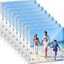 Yalikop 8 Pcs Clear Acrylic Picture Frames Magnetic Acrylic Photo Frame Thick Desktop Display Double Sided Freestanding Floating for Bedroom Living Room Home Office Store Supplies (4 x 4 Inch)