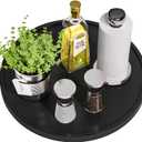 Lazy Susan Organizer, 13.2 Inch Non-Skid Bamboo Lazy Susan for Kitchen Table cabinets Closets and Kitchen Islands, Wood Turntable for Kitchen Countertop Organizer Black