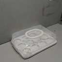 Cupcake Containers with Lid Rectangular Cake Carrier 3-in-1 Multipurpose Cupcake Holder for Muffins Pies Sweets Pastries Fruit or Snacks (White, 13" x 9" x 4")