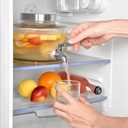 Drink Dispenser for Fridge, Glass Drink Dispenser with 100% Leakproof Stainless Steel Spigot, Ideal for Water, Lemonade, Juice, Sangria, Iced Tea, 0.74 Gallon (EXP 08/26/26)