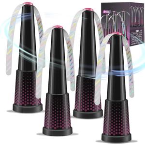 Fly Fans for Tables,Portable Fly Fan for Outdoor Indoor Table,Batteries Powered Food Fans with Holographic Blades,Keep Flies Away for Picnic, Restaurant,Party, Kitchen,Camping, BBQ,4 Pack (Purple)