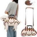 DZ Duozhan Dog Lift Harness for Small Dogs, Full Body Support Sling with Adjustable Handle for Senior Injured Disabled Pets, Hands-Free Shoulder Pet Carrier (Beige, Small)