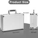 LOCKCURX Security Lock Boxes - 14.2 x 9.4 x 4.5 Inch Medium, Portable Locking Storage Totes with Dual Combination Locks, Medicine Lock Box, Lock Boxes for Personal Items, Cash & Briefcase - Silver