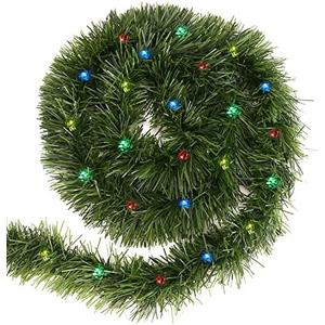 CCINEE 33 Feet Pre-Lit Christmas Garland, Artificial Soft Greenery Garland Decoration with 100 LED Lights for Christmas Decor Holiday Wedding Decoration
