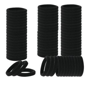 4 x Hair Ties, 150 PCS No Damage, Hair Elastics Hair Accessories for Women Girls, Thick Seamless Hair Ties - Black