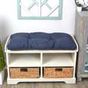 Klear Vu The Gripper Non-Slip Tufted Bench Cushion for Indoor Furniture, Assembled in USA, Entryway Storage, Bay Window, Corner Nook or Piano Seat, 30 Inches, Solid Indigo