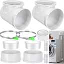 90 Degree Dryer Vent Elbow(2 Pcs),Dryer Vent Duct Connector Kit,90 Degree Dryer Vent Tight-Fit Connector Elbow for 4 Inch Dryer Duct Vent Hose.