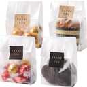 Cellophane Treat Bags Cookie bags for Packaging Clear Gift Bag with Stickers for Cookies, Candy,Chocolates(Fog, 9 x 3.3inch) (200 Piece Set)