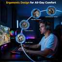 SG600 Wireless Gaming Headset for PC, PS5, PS4, Laptop, Mac, Nintendo Switch, 2.4GHz & Bluetooth 5.3 Gaming Headphones with Noise Canceling Mic, Stereo Sound, 70+Hr Battery, 15ms Latency