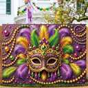 7x5ft Mardi Gras Backdrop Carnival Masquerade Mask Photography Background Mardi Gras Birthday Party Decorations Photo Studio Props (7x5FT210x150cm)