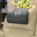 Non-Slip Memory Foam Neck Pillow for Recliner,Breathable Perforated Leather Adjustable Recliner Pillow for Pain Relief in Home, Office and Travel (Dark Gray)