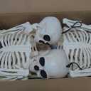 JOYIN 2PCS 36" Halloween Realistic Skeleton Decor, 3FT Full Body Stayable Movable Joints, Posable Hanging Skeletons for Halloween Decoration, Yard, Graveyard, Haunted House Props, Spooky Scene Party
