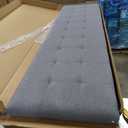 Amazon Basics Faux Linen Upholstered Tufted Headboard with Adjustable Height, King, Gray